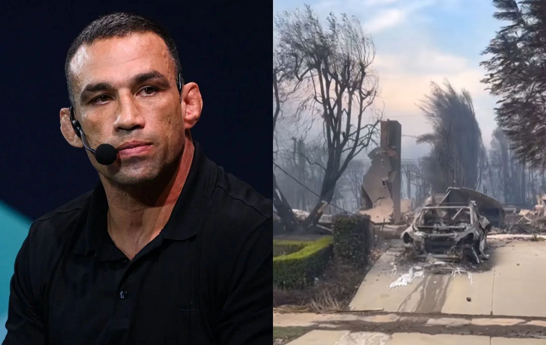 Fabricio Werdum expresses his thoughts after a fire wrecked a neighborhood in Los Angeles. [Image Courtesy: Getty Images, @abc7tony on Instagram]