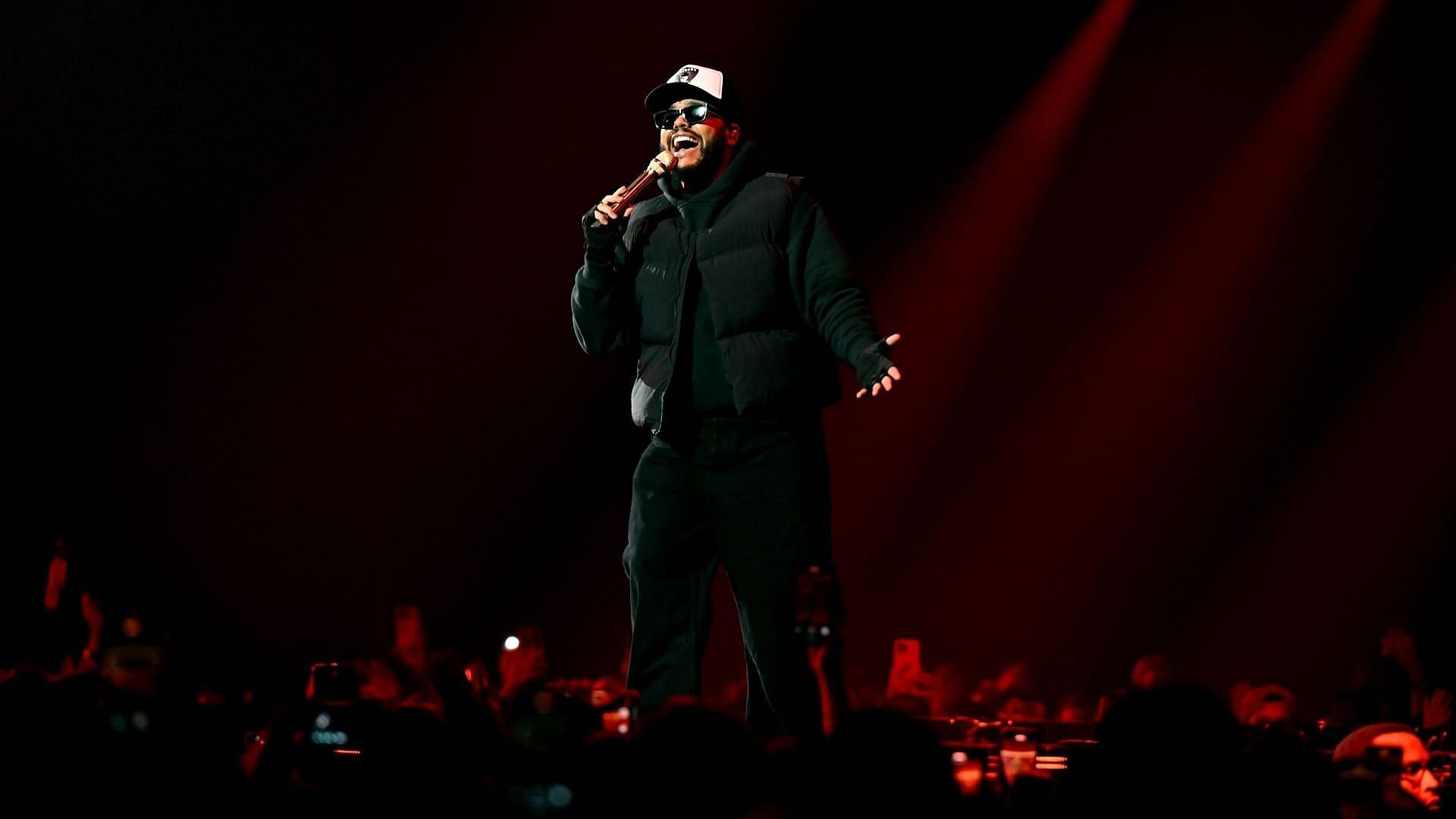 The Weeknd performs onstage at Spotify