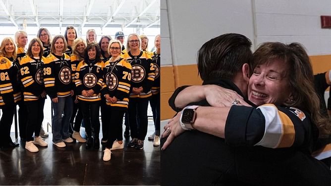 [Watch] Brad Marchand's mother Lynn hilariously recreates "mom pretends to be son" trend on Bruins moms trip
