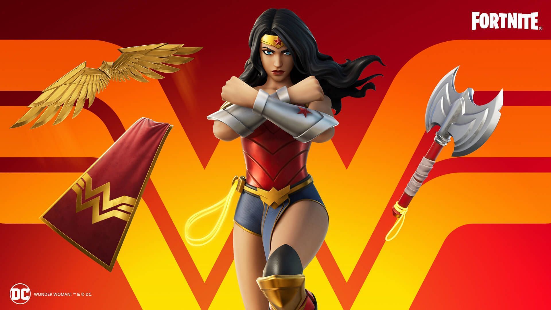 Wonder Woman skin is now in Fortnite (Image via Epic Games)