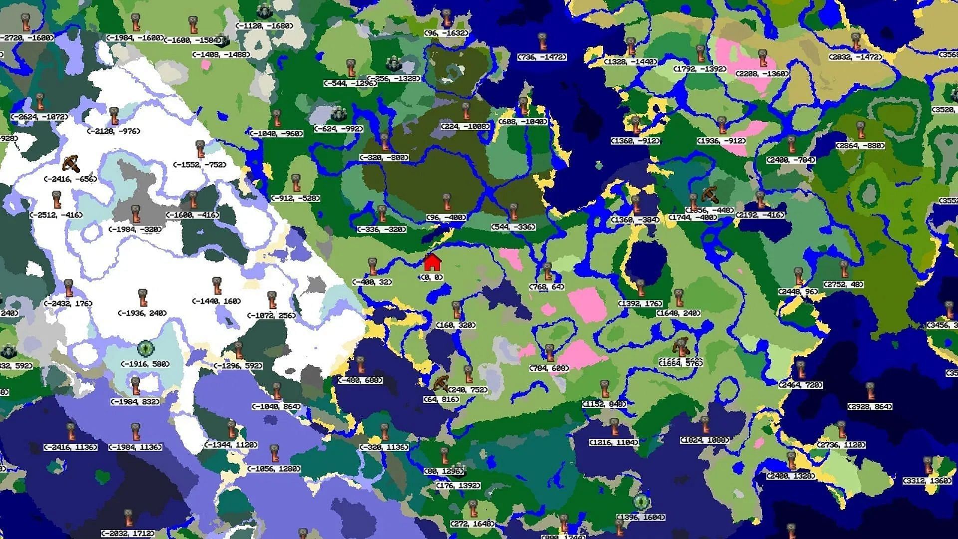 Finding rare structures using Minecraft seed map (Image via Sportskeeda)