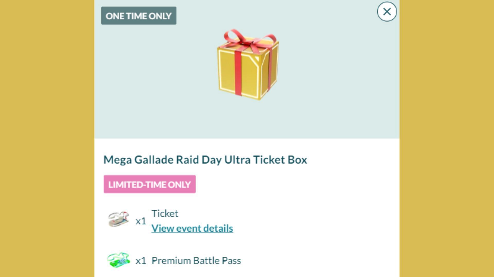 Mega Gallade Raid Day Ultra Ticket Box (Image via The Pokemon Company)