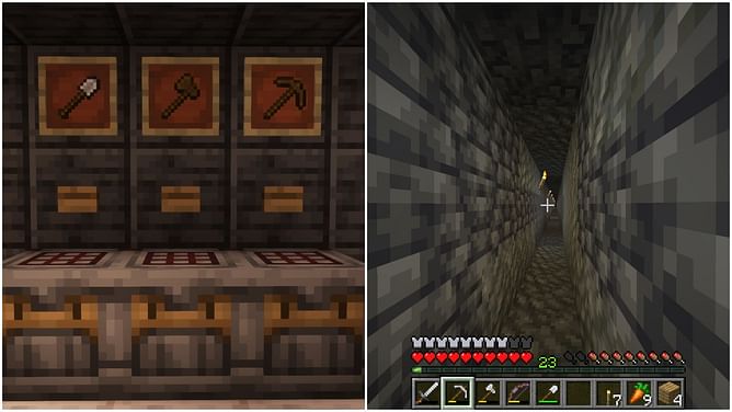 How Minecraft crafter blocks can be extremely helpful while mining large areas