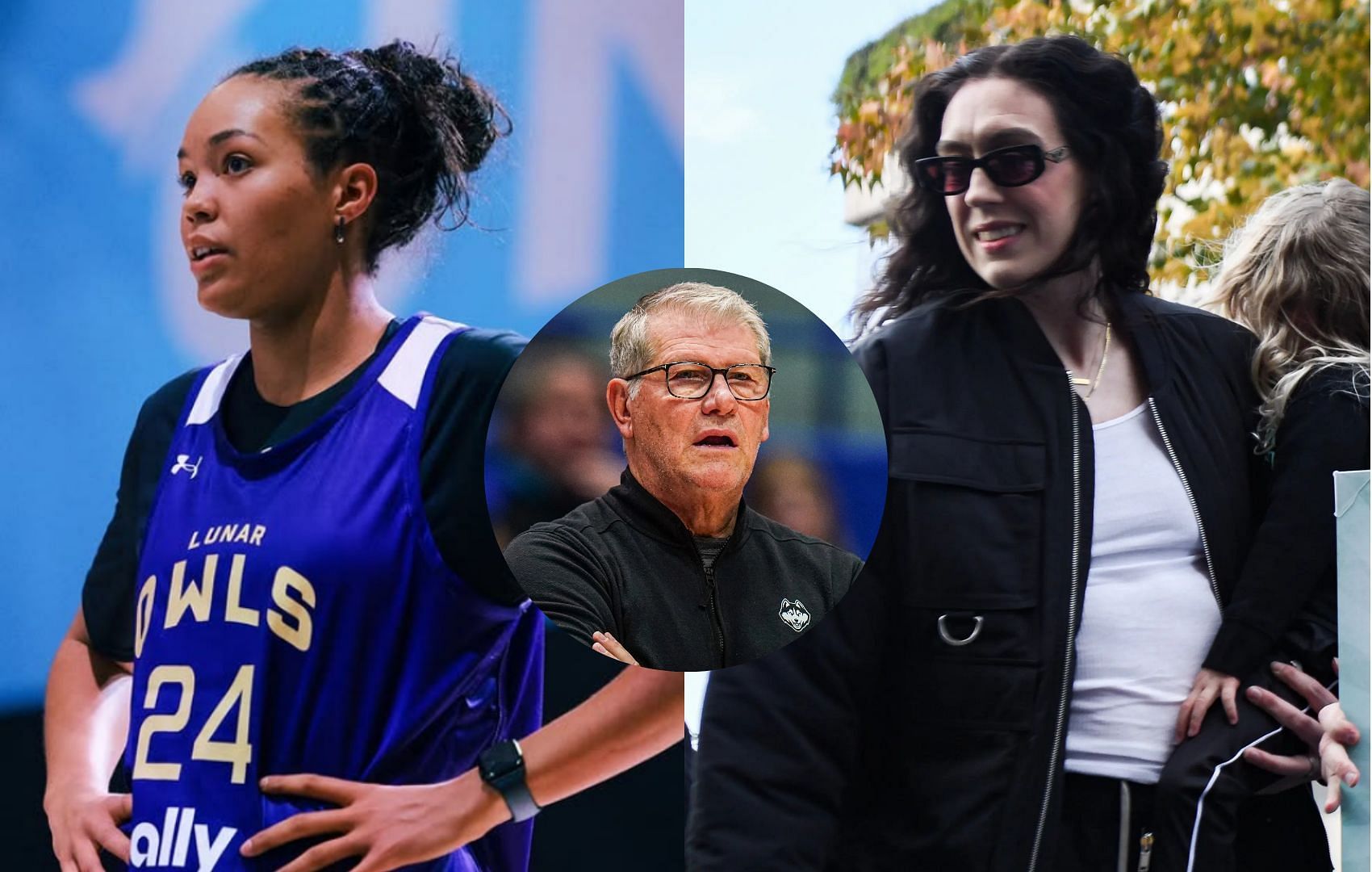 Napheesa Collier, Geno Auriemma, Breanna Stewart