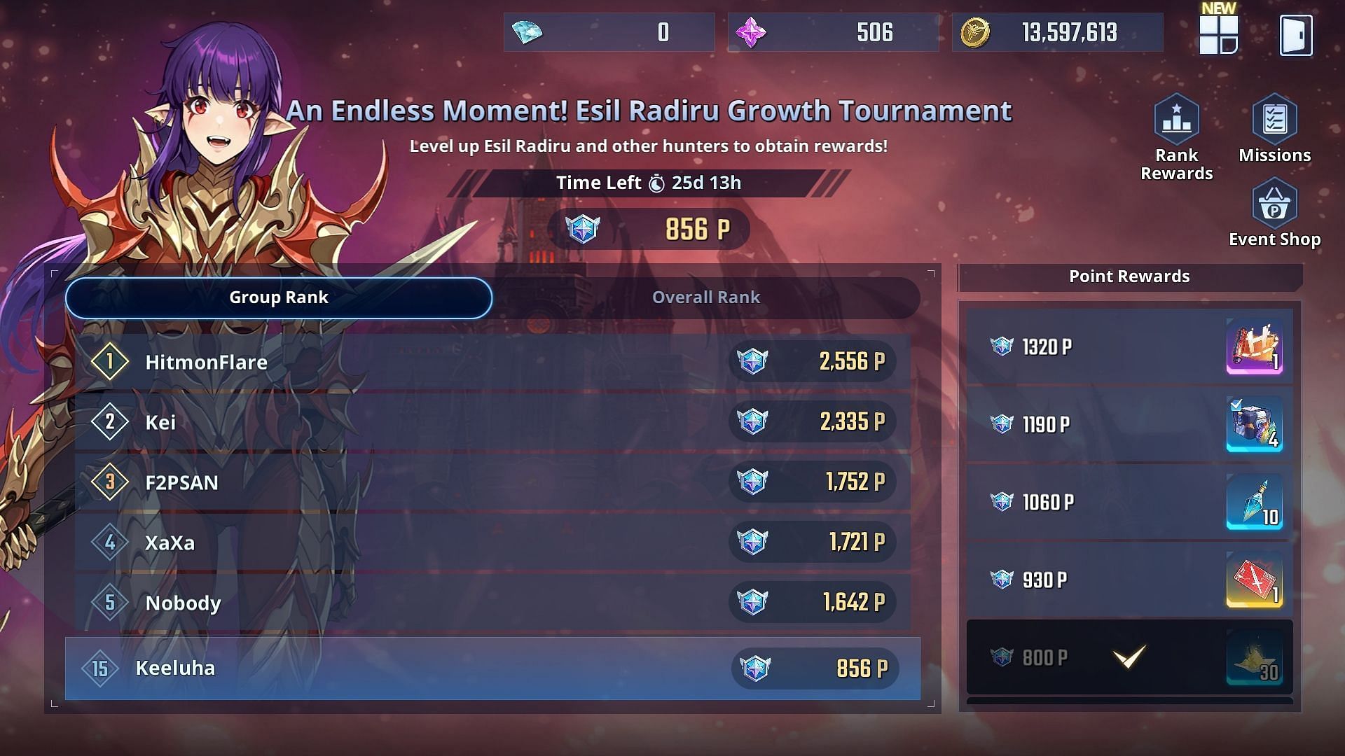 An Endless Moment growth tournament (Image via Netmarble)