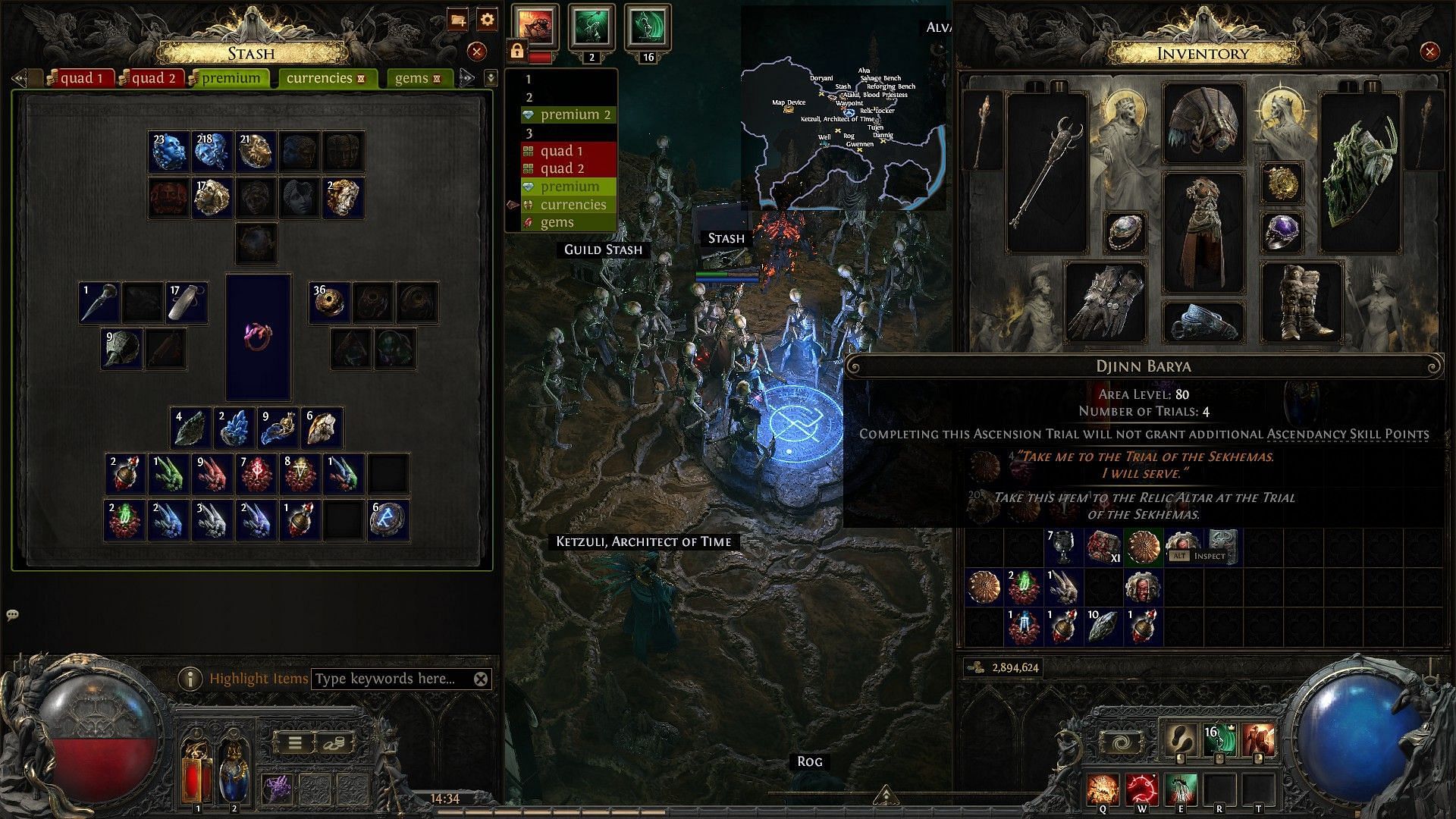 Djinn Barya in Path of Exile 2 inventory (Image via GGG)