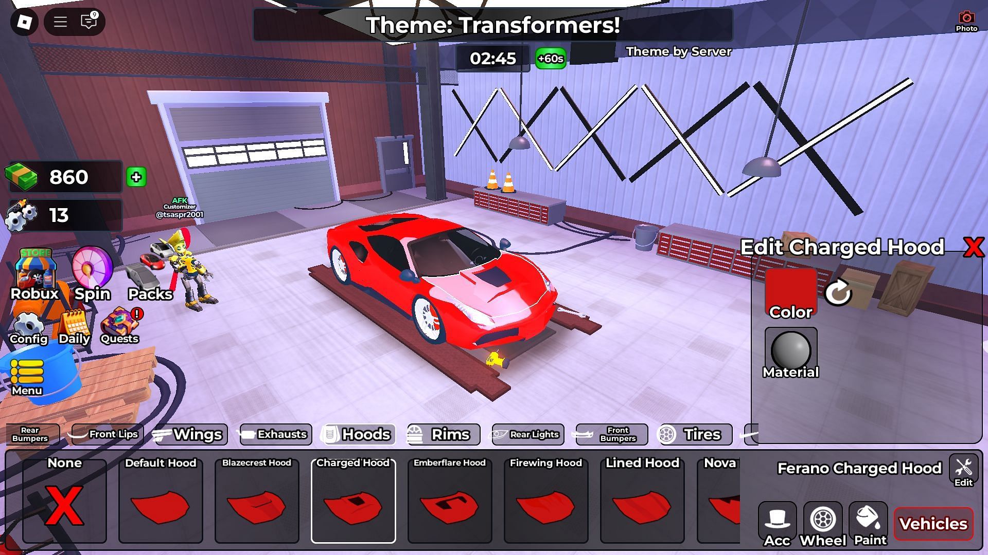 Customize your car to get good ratings (Image via Roblox)