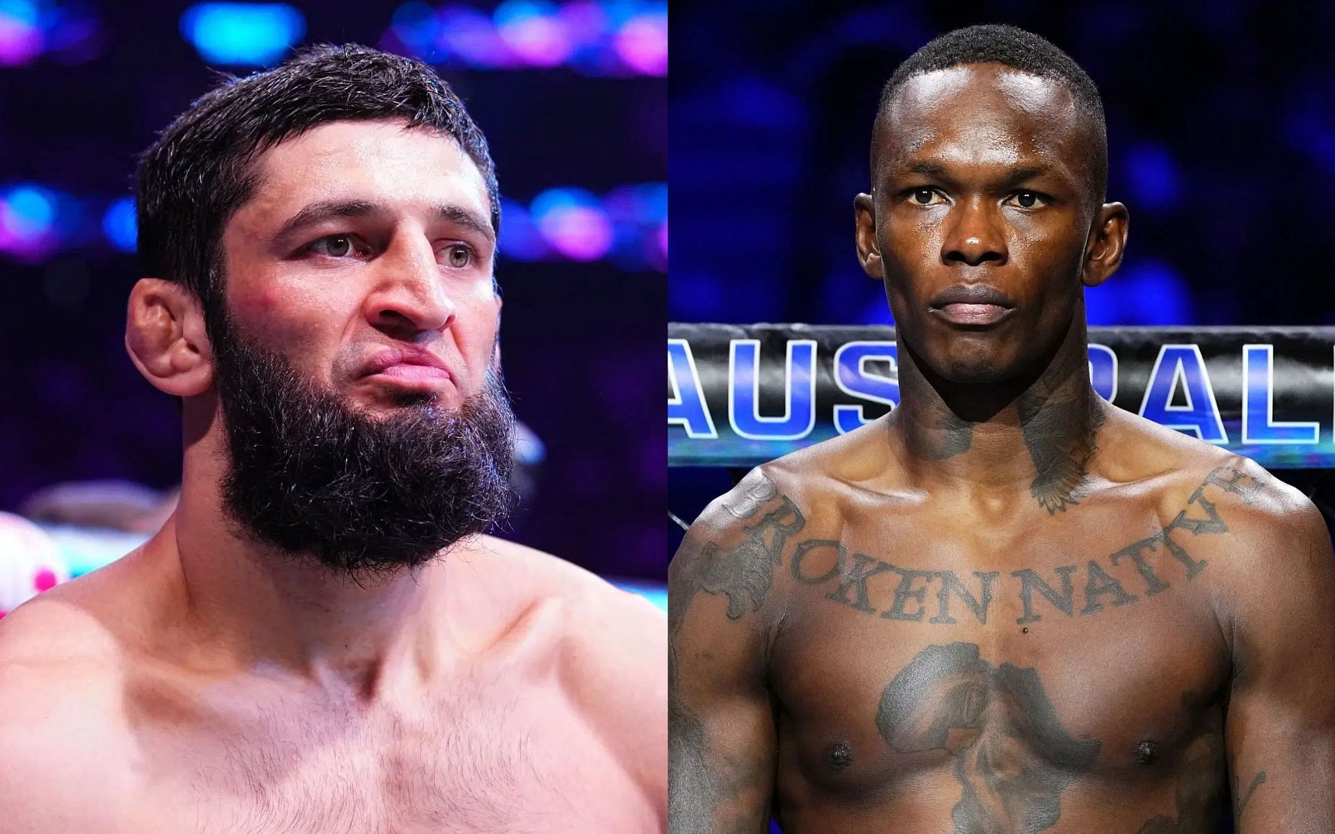 Khamzat Chimaev (left) could lose out on middleweight title shot to Israel Adesanya (right) according to UFC commentator [Images courtesy: Getty Images