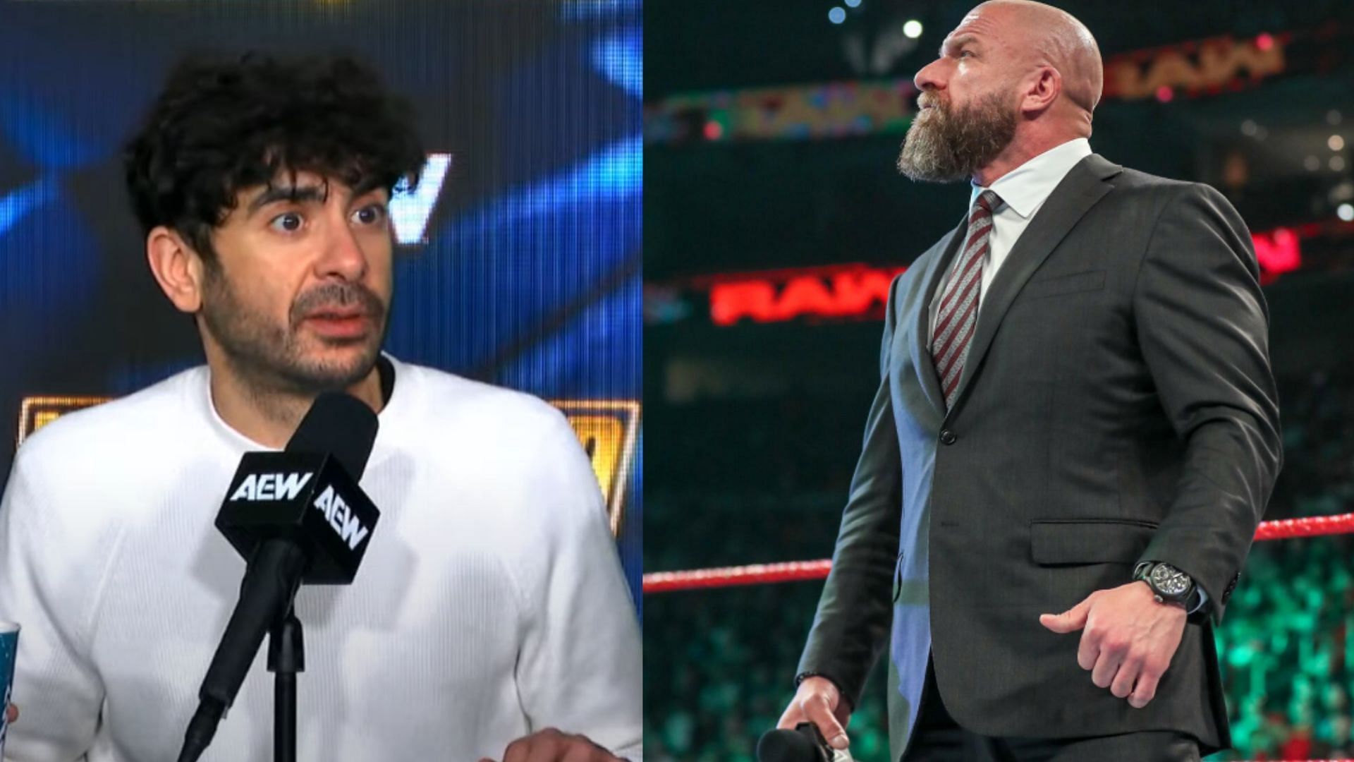 Tony Khan, AEW CEO (left) / Triple H, WWE Chief Content Officer (right) [Image Credits: AEW