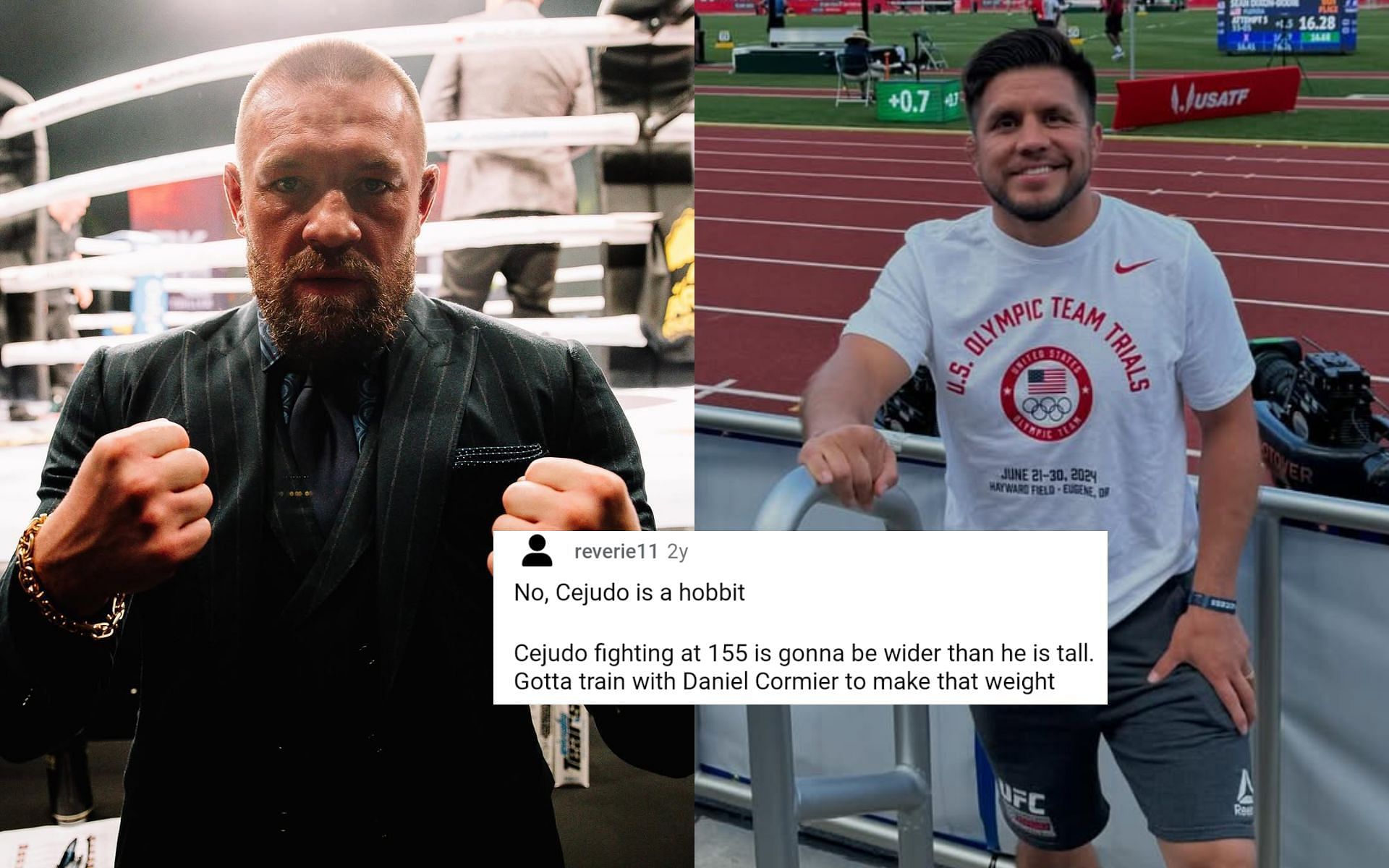 fans reacted to a then-retired Henry Cejudo (right) calling out Conor McGregor (left). [Image courtesy: @henry_cejudo and @thenotoriousmma on Instagram]