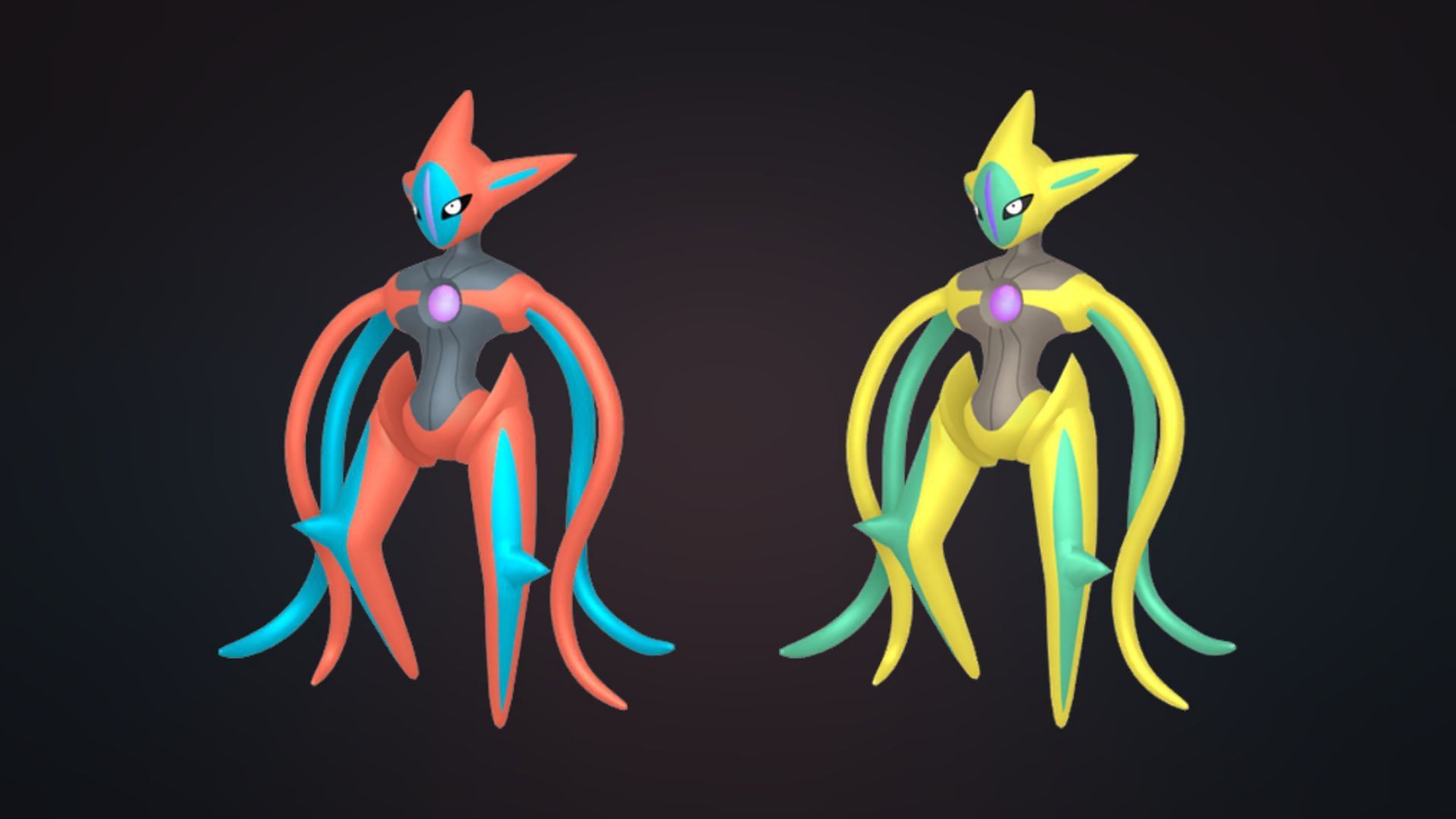 Attack Forme Deoxys shiny comparison (Image via TPC)