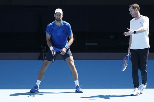 Novak Djokovic practicing ahead of the Australian Open (Image Source: Getty)