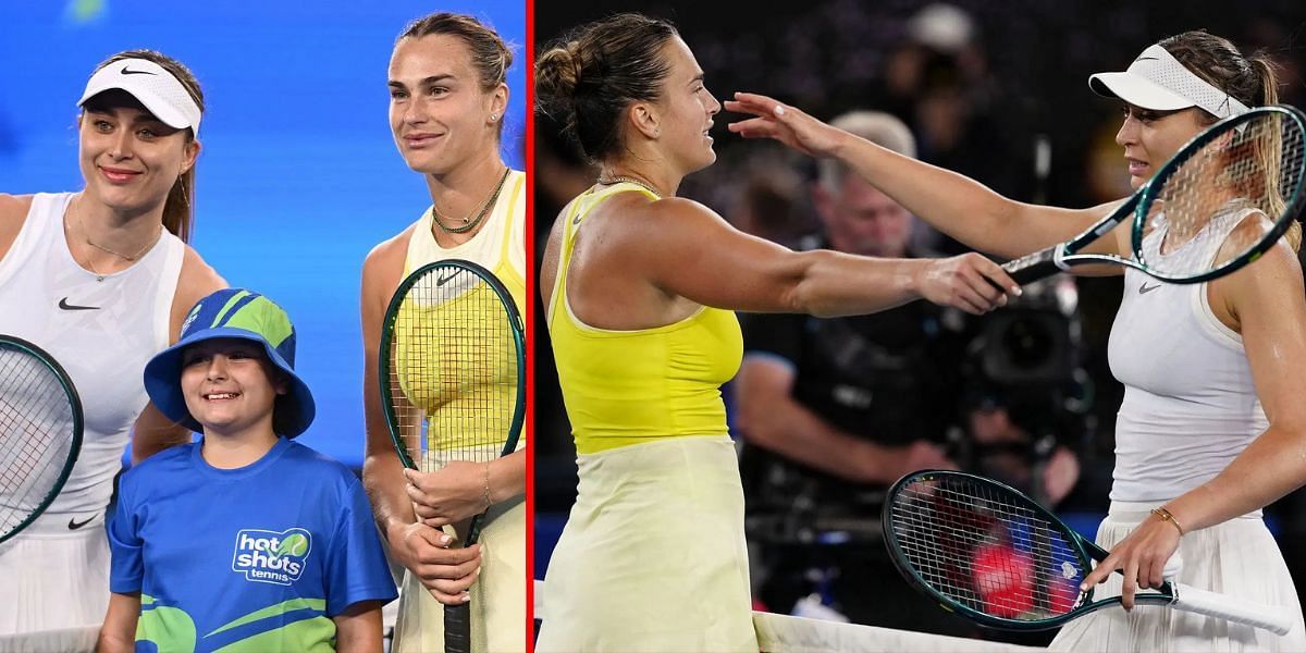 Aryna Sabalenka and Paula Badosa at the 2025 Australian Open | Getty