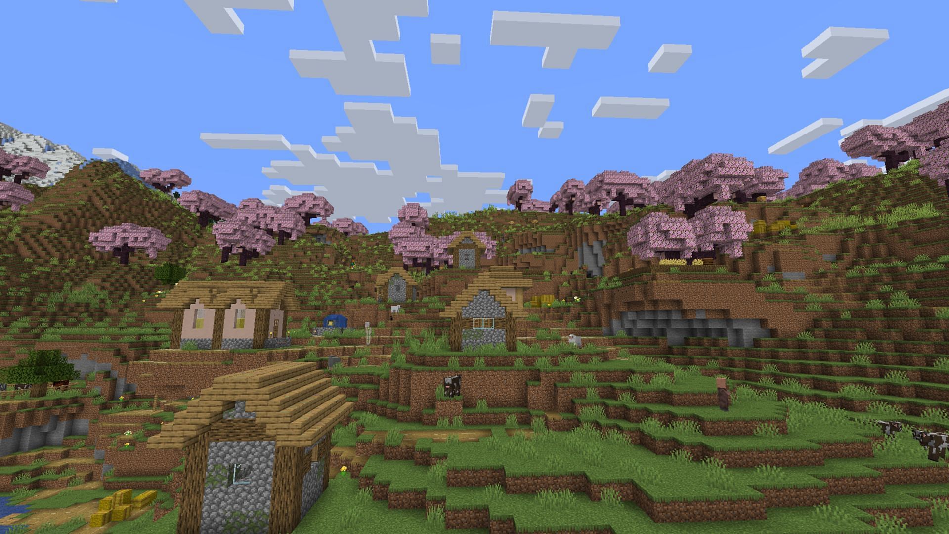 You will find a host of resources in this village (Image via Mojang Studios)