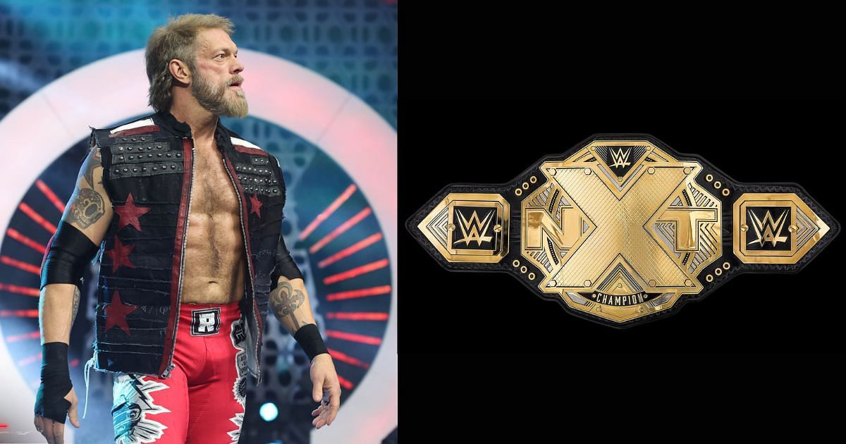 Cope (left) and NXT Championship (right) [Credits: AEW and WWE gallery]