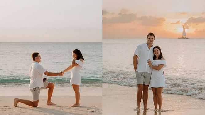 Patriots' Drake Maye gets engaged to Ann Michael after stunning beachside proposal