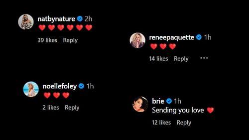 Stars comment on Lana's post (via Instagram)