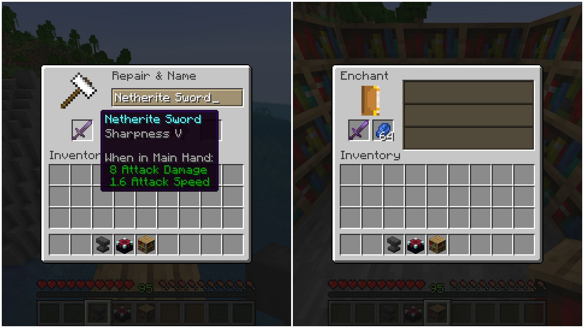 Enchanting items with enchanted books first will lock them out of enchanting tables (Image via Mojang Studios)