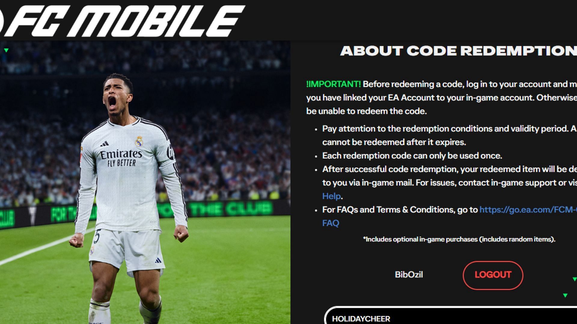 Use EA FC Mobile redeem codes and get free rewards (Image via EA Sports)