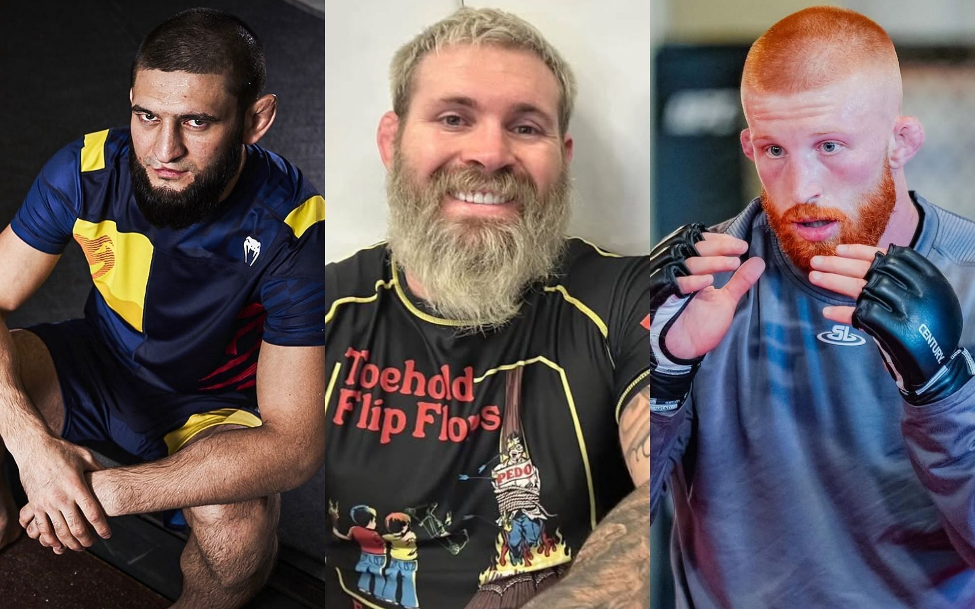 UFC invitational and Gordon Ryan (middle) could make Khamzat Chimaev (left) vs. Bo Nickal (right) a reality, says MMA insider. [Image courtesy: @gordonlovesjiujitsu, @ufcpi and @venum on Instagram]