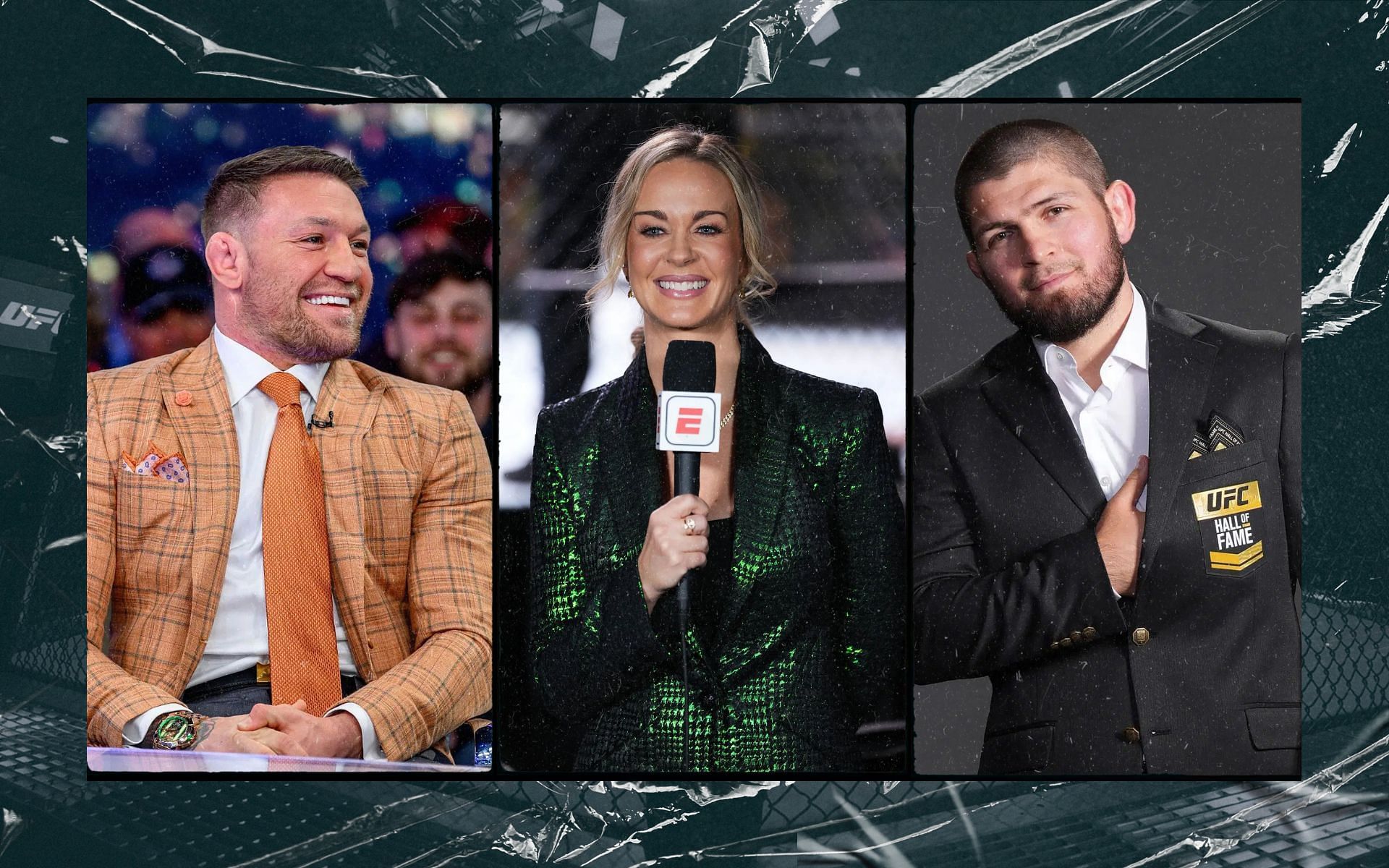 When Laura Sanko (center) compared Conor McGregor (left) and Khabib Nurmagomedov (right) [Images courtesy: Getty Images] 