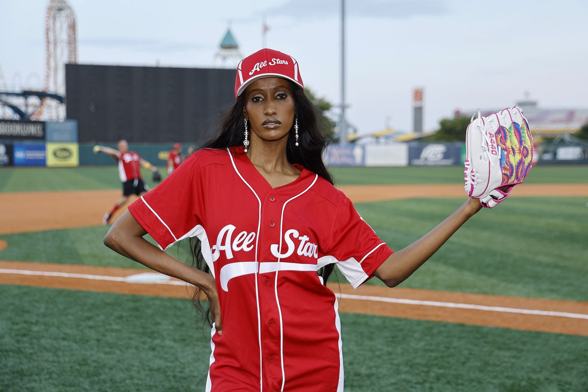 Chanel Ayan attends the 2024 battle for Brooklyn celebrity softball game at Maimonides Park (Photo by John Lamparski/Getty Images)