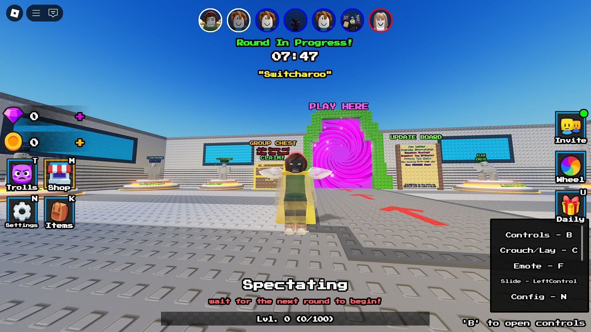 Controls can be viewed using B (Image via Roblox)