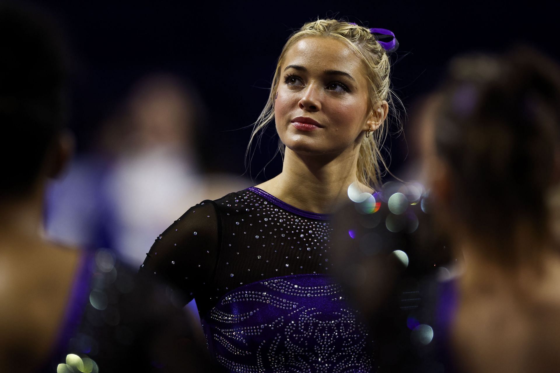 Olivia Dunne during meet against the Florida Gators in 2024 (Photo by James Gilbert/Getty Images)