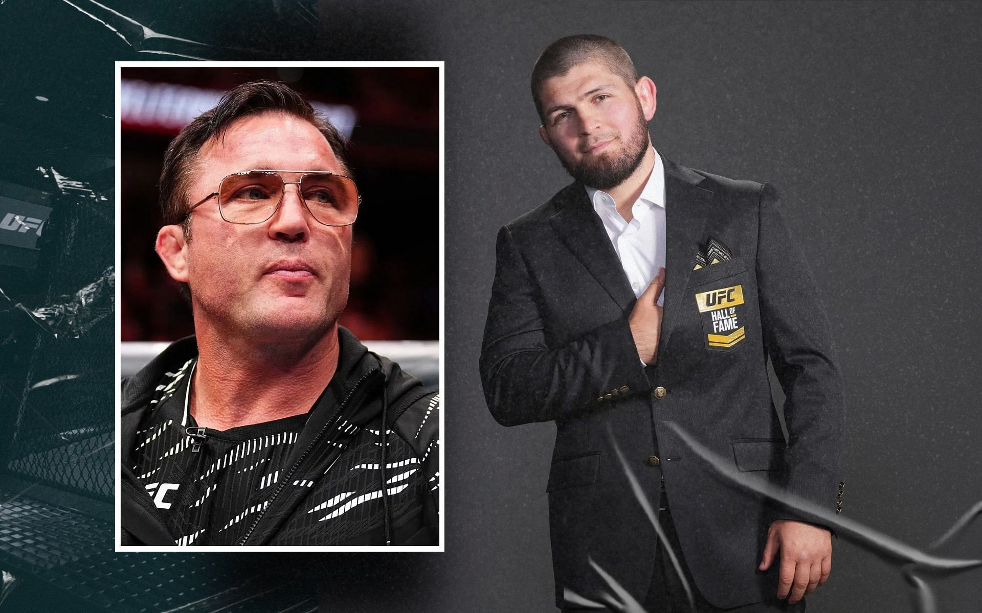 Chael Sonnen (inset) shares his theory on the recent flight incident involving Khabib Nurmagomedov (right). [Images courtesy: Getty Images]. 