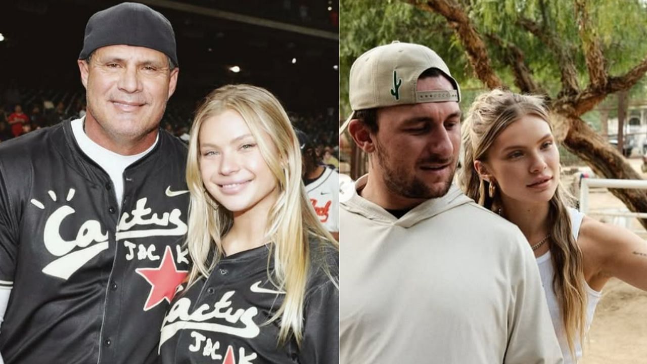 (L) Jose Canseco with his daughter Josie, (R) Josie Canseco with boyfriend Johnny Manziel (Images from - Instagram.com/@josiecanseco)