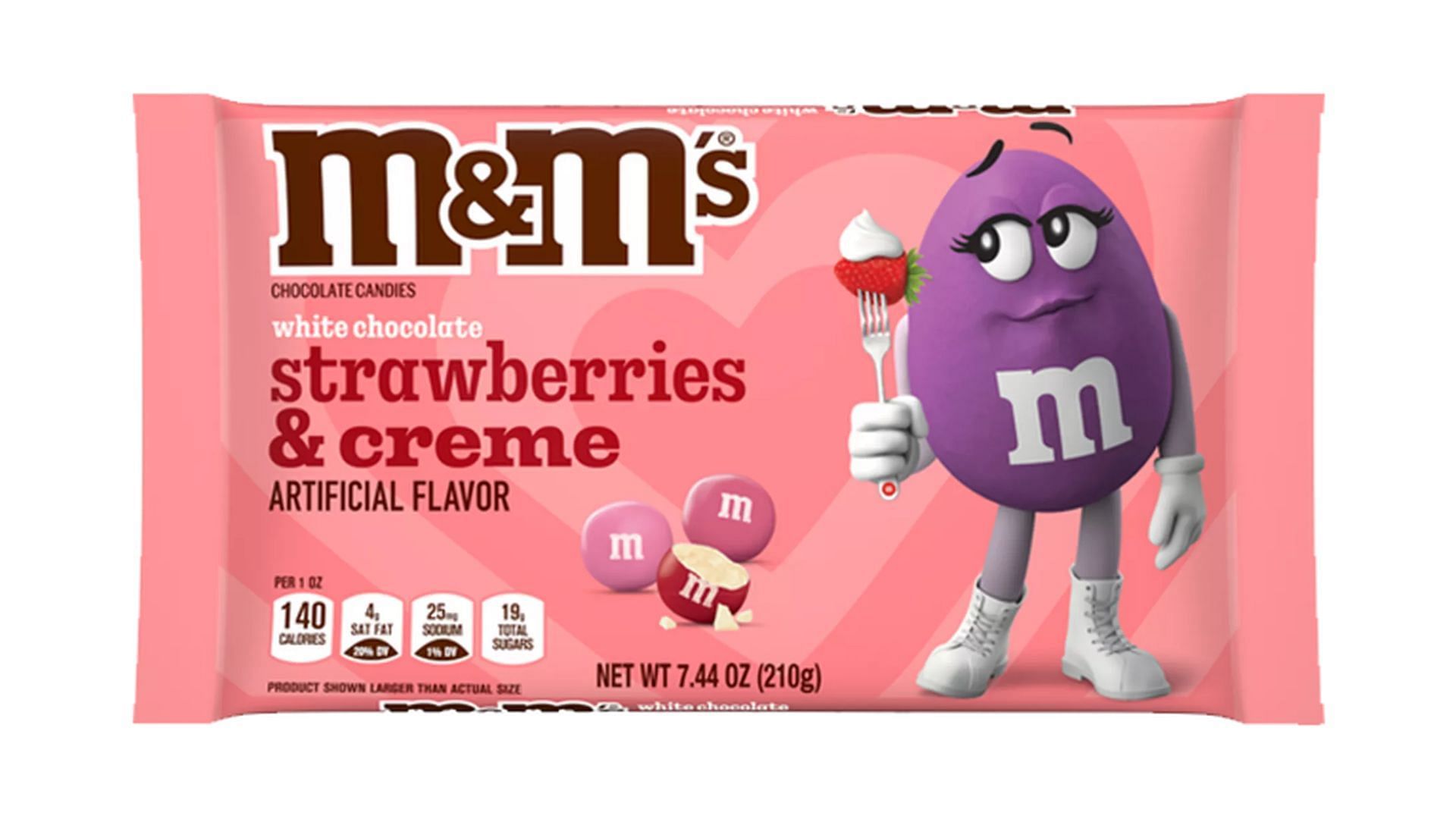 M&amp;M&#039;s limited-time strawberry and creme Valentine&#039;s Day candy (Image via M&amp;M&#039;s)