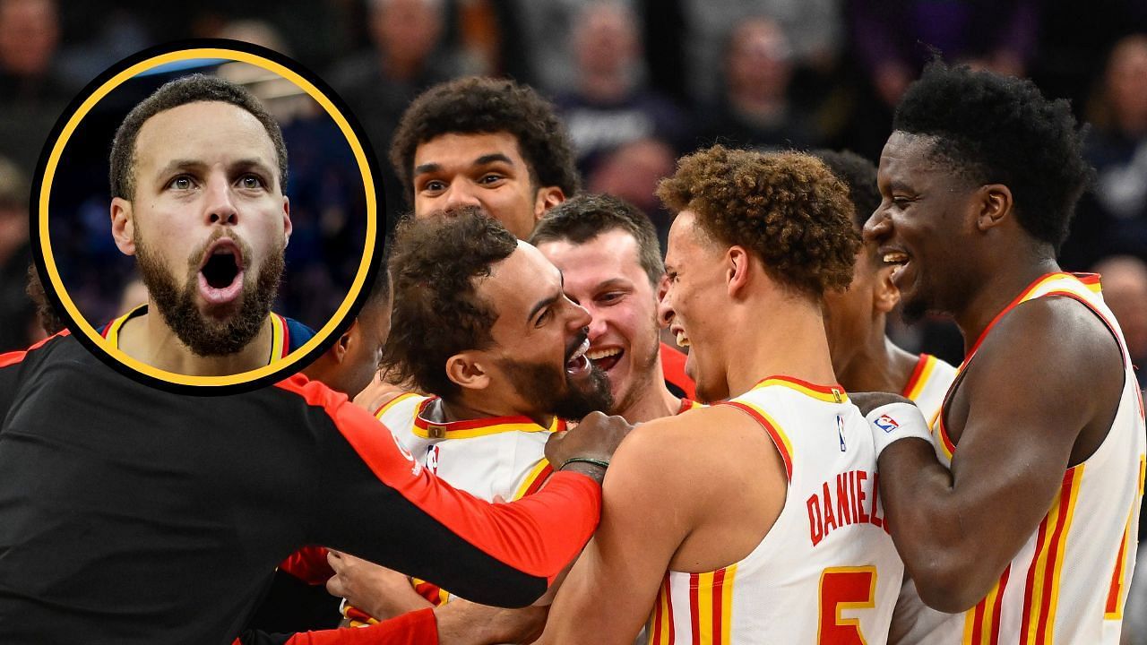 Steph Curry reacts to Trae Young