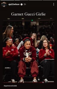 A'ja Wilson's IG story