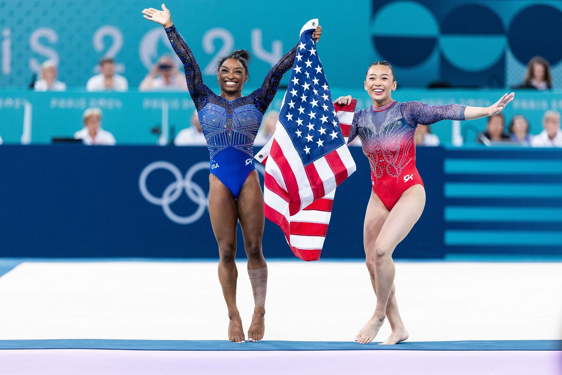 Olympic Games Paris 2024:Simone Biles and Suni Lee celebrating - Source: Getty