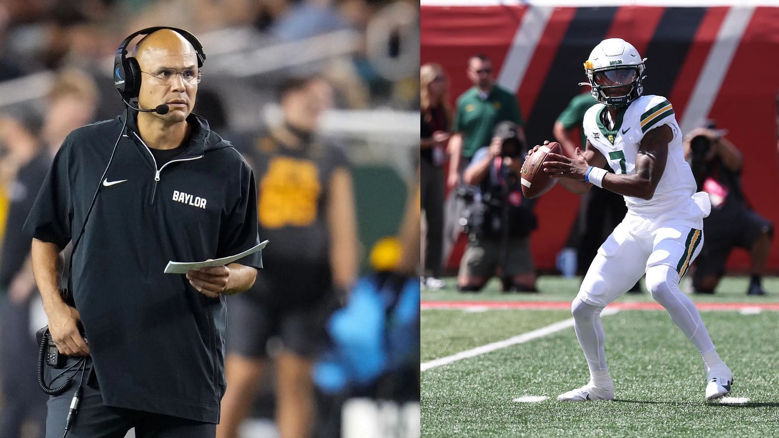 Baylor coach Dave Aranda lost a few players in the offseason portal, including QB DeQuan Finn (Photo Credit: IMAGN)