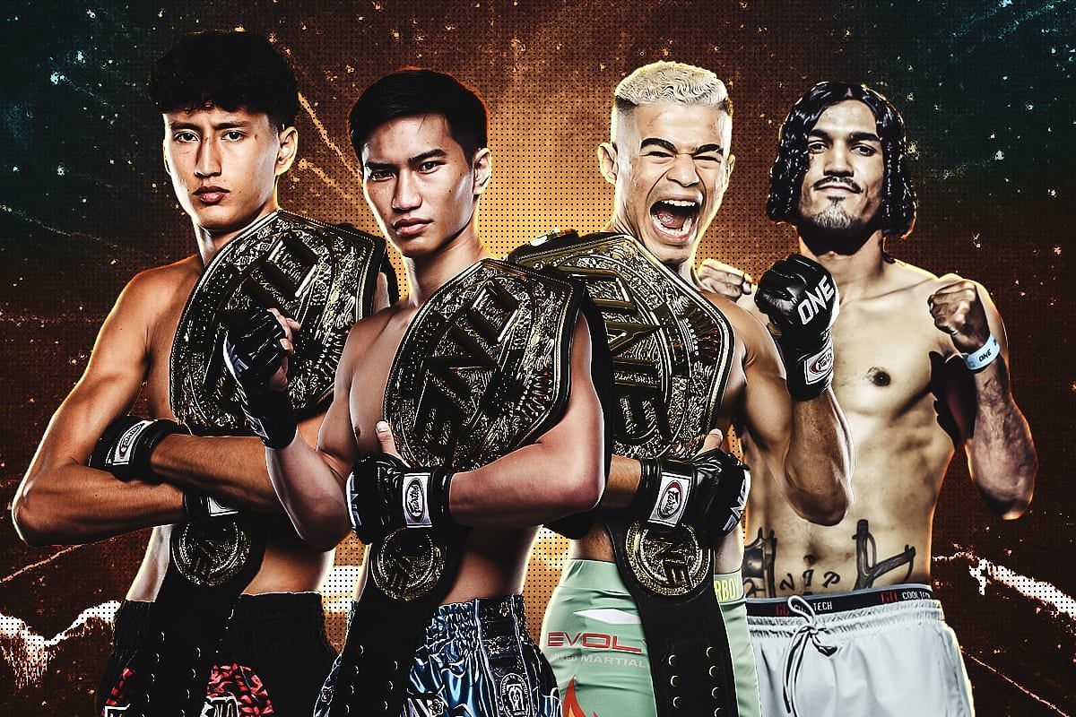 From left to right: Nabil Anane, Tawanchai, Fabricio Andrade, Sinsamut | Image by ONE Championship