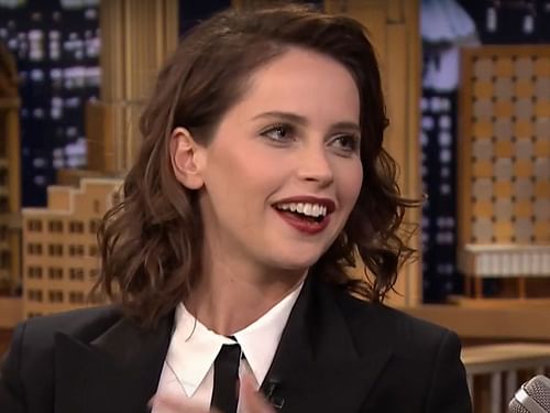 Felicity Jones sharing behind-the-scenes from The Worst Witch (Image via YouTube/The Tonight Show Starring Jimmy Fallon)