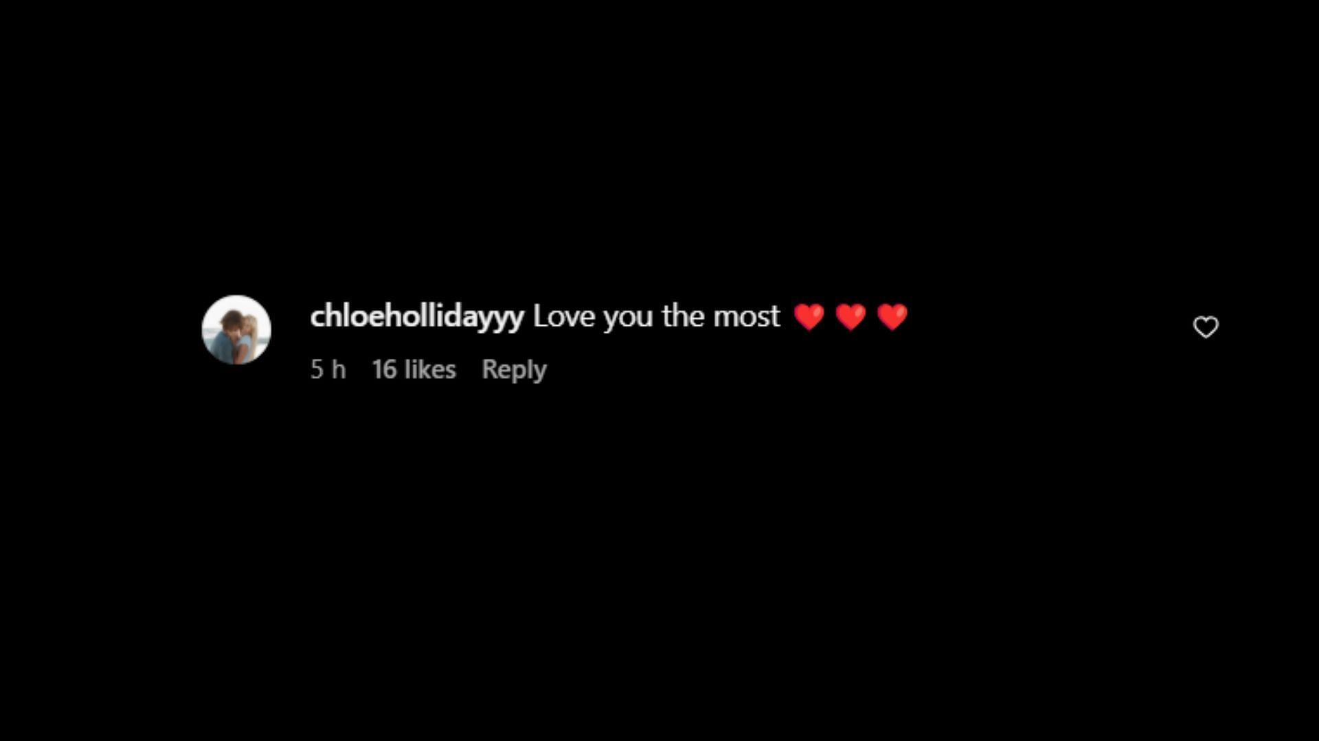 Chloe Holliday&#039;s comment