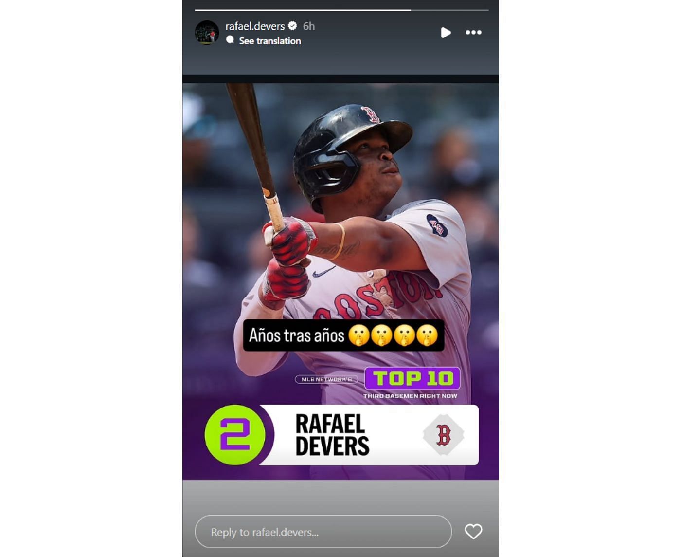 Rafael Devers silences the haters (rafael.devers/Instagram)