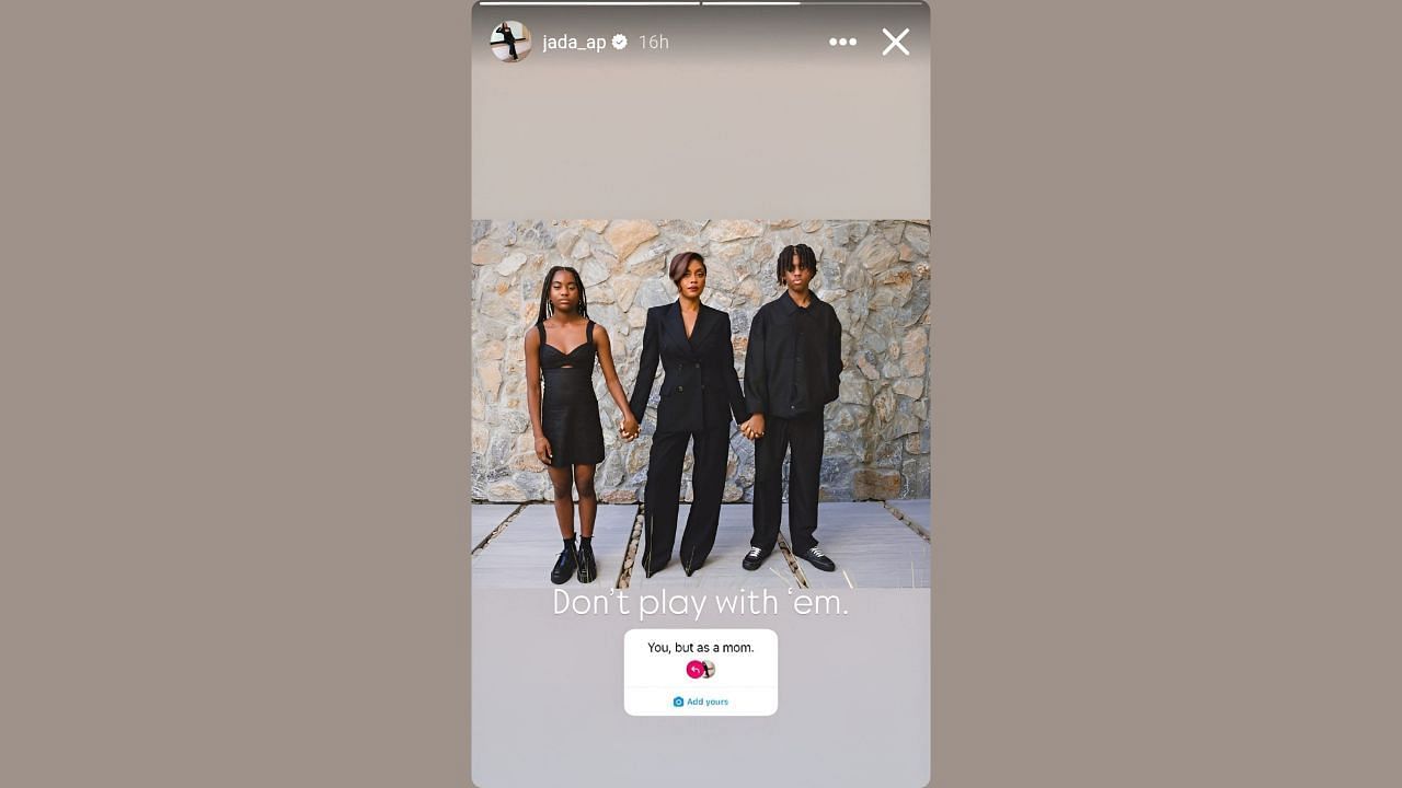 Chris Paul&#039;s wife shares pictures with her children on her IG story. (Credits: @jada_ap/Instagram)