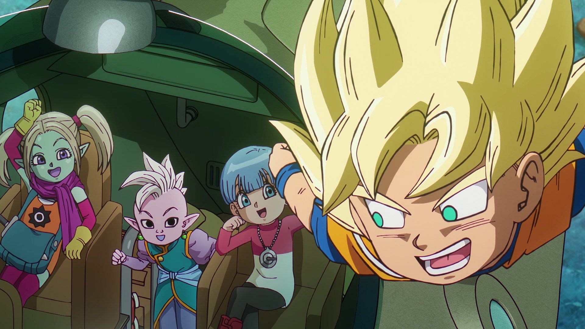 Super Saiyan Goku with the party in the most recent episode (Image via Toei Animation).