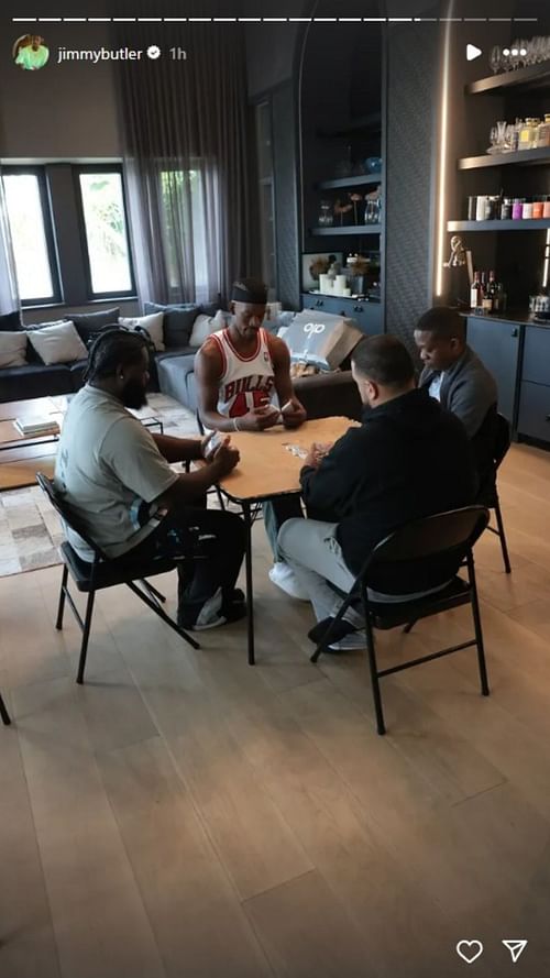 Butler wearing the No. 45 Bulls jersey while playing a game (Image Source: @jimmybutler/Instagram)