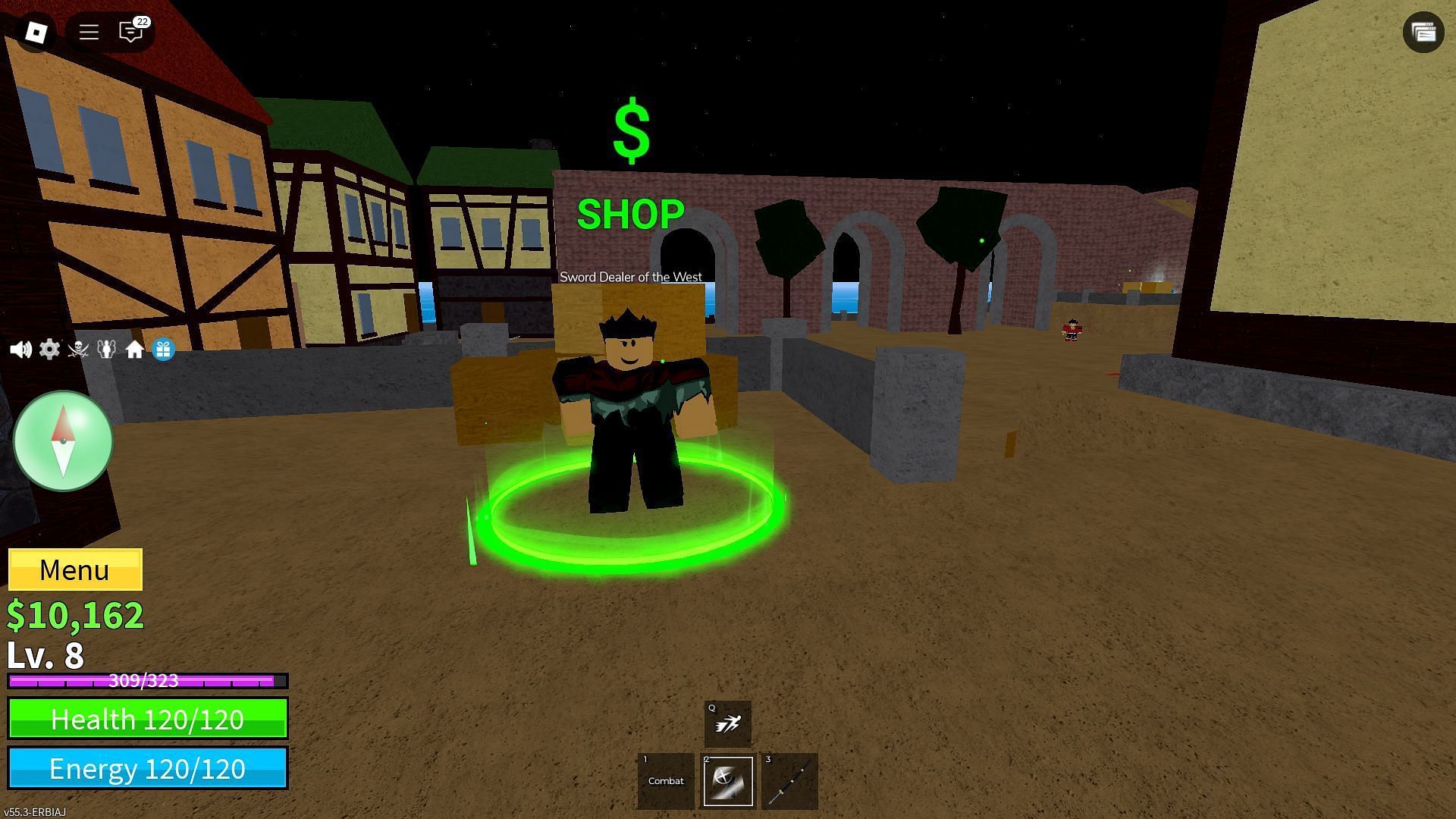 The Sword Dealer of the West Shop NPC (Image via Roblox)