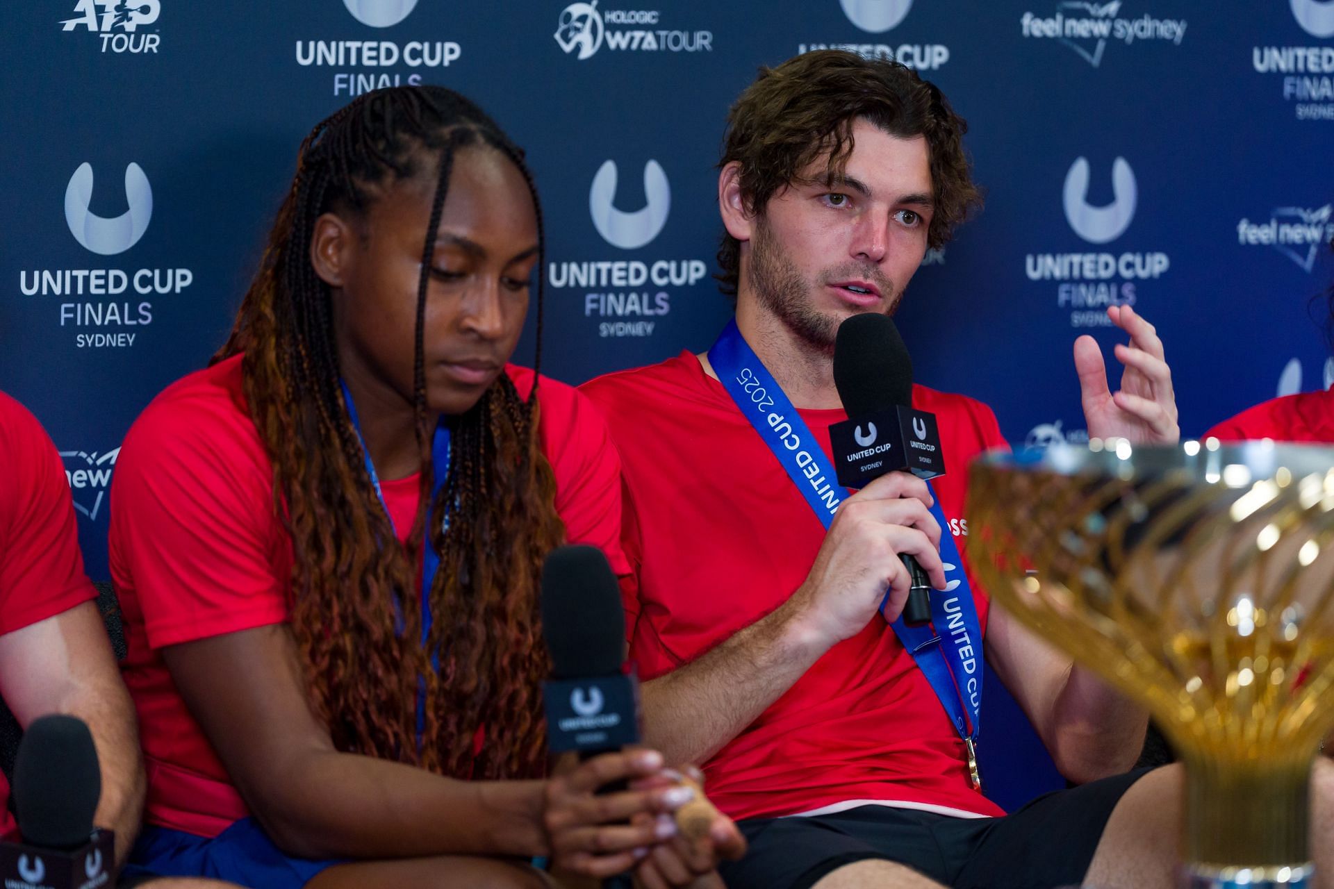 Coco Gauff and Taylor Fritz at the 2025 United Cup (Image source: Getty)