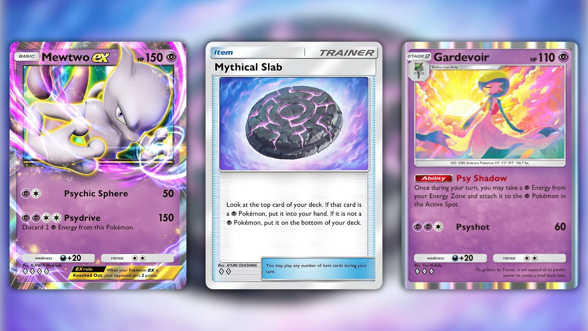 Mythical Slab pairs well with Mewtwo ex and Gardevoir in Pokemon TCG Pocket (Image via The Pokemon Company)