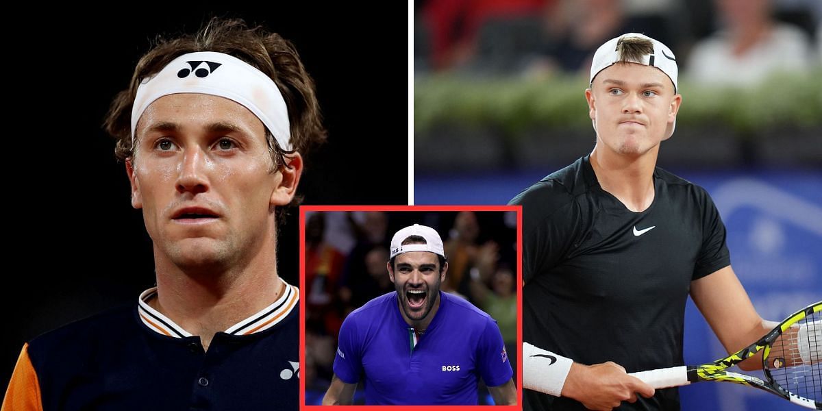 Casper Ruud, Matteo Berrettini and Holger Rune Source: Getty