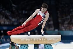Stephen Nedoroscik makes his feelings known as he receives a special Paris Olympics present after latest media appearance
