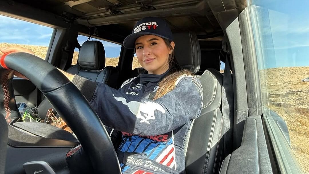 Hailie Deegan during the Ford Ultimate Raptor Challenge (Image via Instagram/@hailiedeegan)