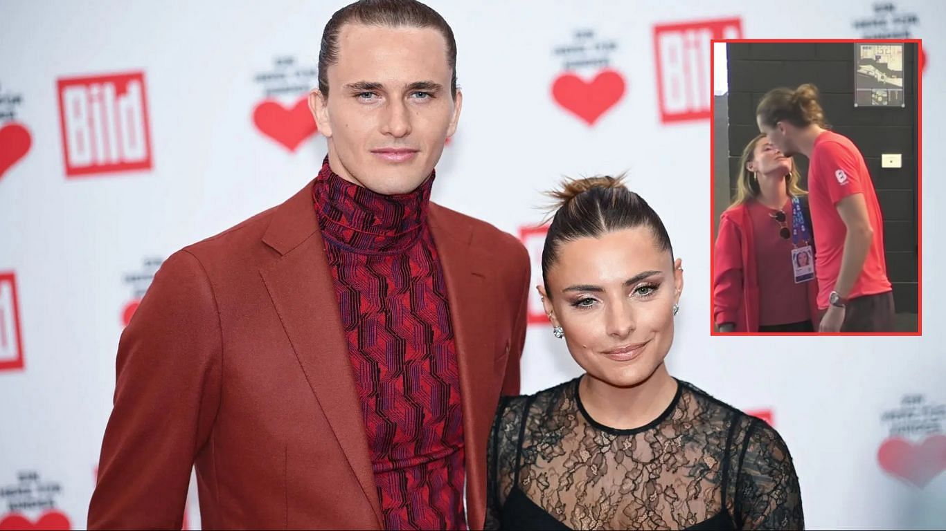 Alexander Zverev with girlfriend Sophia Thomalla. Images: Getty and @australianopen on Instagram