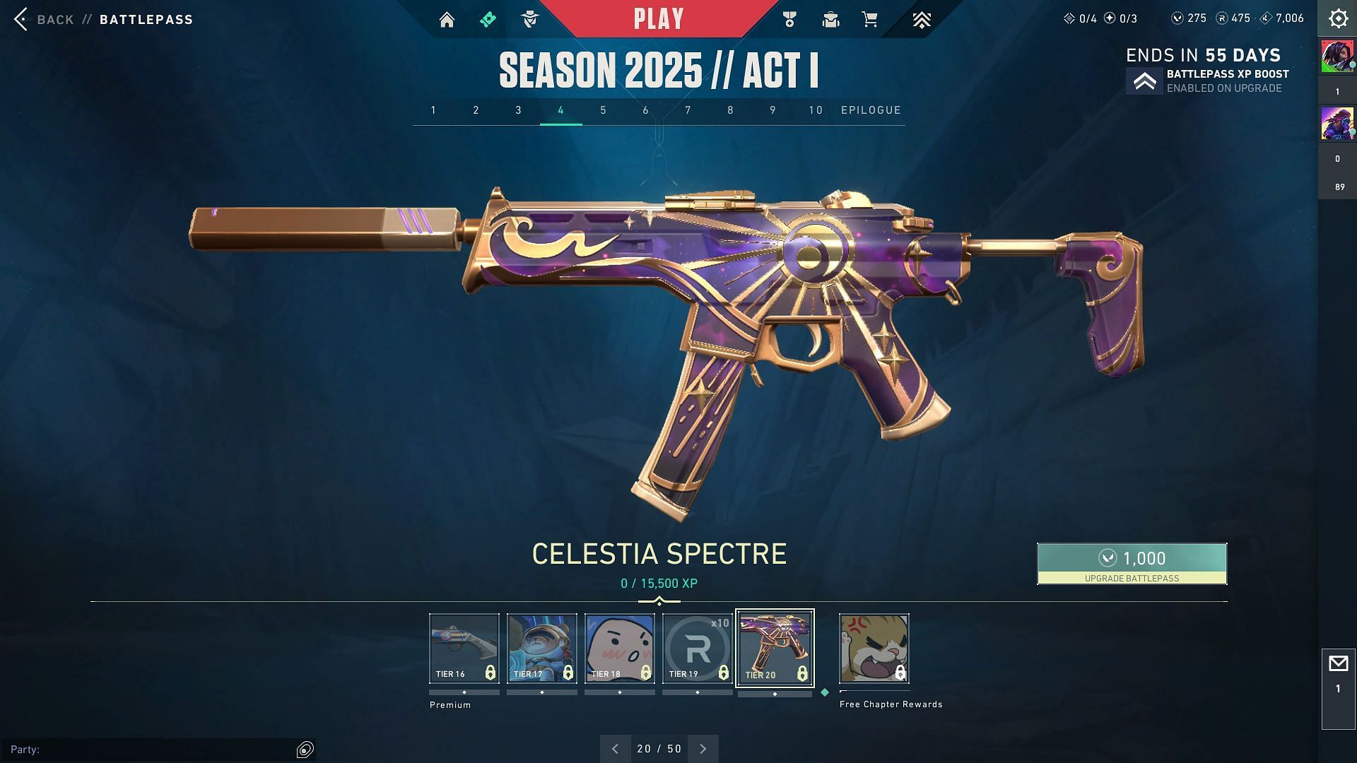 Battlepass Tier 16- Tier 20 (Image via Riot)